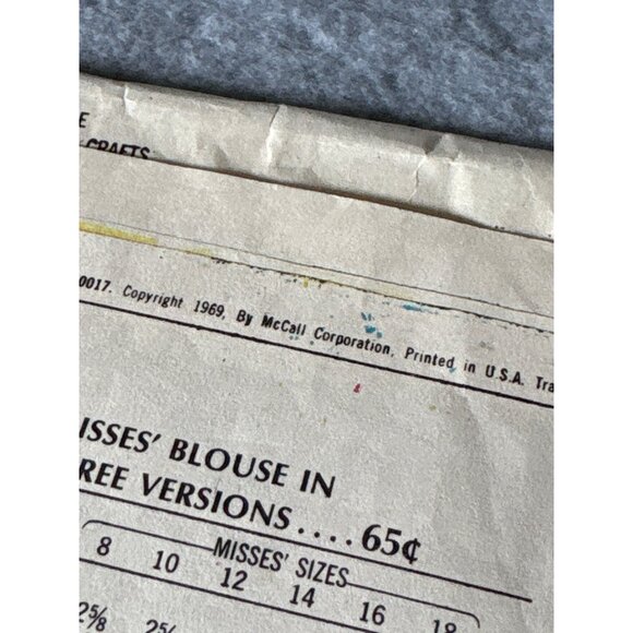 McCalls 2107 Misses Blouse Step-By-Step Pattern 1969 Sizes 12 Vintage Sewing Cra - Picture 3 of 5